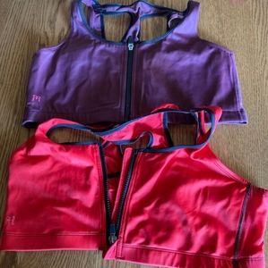 Ruby Ribbon Sport Bras lot of 2 size 40 Zipper Front